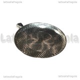 Base Cammeo in metallo silver plated per cammei 50mm