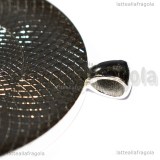 Base Cammeo in metallo silver plated per cammei 50mm