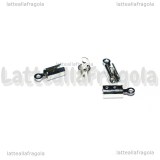 25 Pezzi di capocorda in rame argentato 11x4mm per fili da 3mm