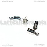 25 Pezzi di capocorda in rame argentato 11x4mm per fili da 3mm