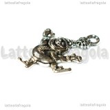 Charm Pupazzo di Neve in metallo argento antico 30x22mm