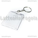 Portachiavi in metallo con portafoto in acrilico trasparente 65x42mm