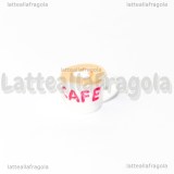 Tazzina caffè 3D in acrilico bianco 13x8x10mm