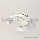 Base bracciale in rame Silver Plated 10.5cm con piattello da 20mm