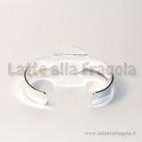 Base bracciale in rame Silver Plated 10.5cm con piattello da 20mm