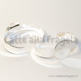 Base bracciale in rame Silver Plated 10.5cm con piattello da 20mm