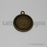 Base Tonda in metallo color Bronzo per Cammeo da 21mm