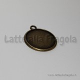 Base Tonda in metallo color Bronzo per Cammeo da 21mm