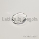 Cabochon in vetro trasparente ovale effetto lente 25x18mm