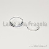 Cabochon in vetro trasparente tondo effetto lente 16mm