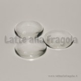 Cabochon in vetro trasparente tondo effetto lente 25mm