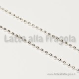 1 Metro di Catena a pallini in metallo Silver Plated  2mm