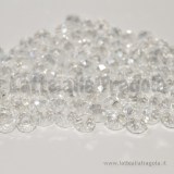 10 Rondelle mezzocristallo sfaccettato cristal AB 6x4mm