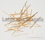 100 Chiodi o Spilli a T in metallo Gold Plated da 20mm