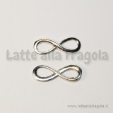 Connettore Simbolo Infinito in metallo argentato 24x8mm