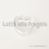 Scatola cuore in plastica trasparente 31.80x30mm