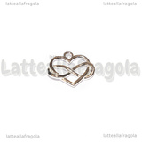 Ciondolo Cuore con Infinito in Argento 925 14.5x12.5mm