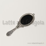 Ciondolo specchio argento antico 74x26mm