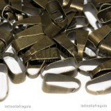 10 Contromaglie per ciondoli in metallo color bronzo 11x4mm
