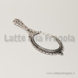 Ciondolo specchio argento antico 74x26mm