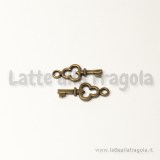 5 Charm Chiavetta in metallo color bronzo 16mm