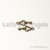 5 Charm Chiavetta in metallo color bronzo 16mm