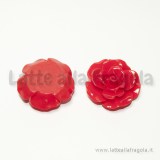 Cabochon Rosa in resina lucida rossa 36mm