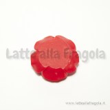 Cabochon Rosa in resina lucida rossa 36mm