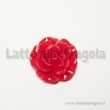 Cabochon Rosa in resina lucida rossa 36mm