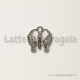 Charm farfalla in metallo argento antico 17x15mm