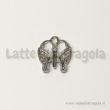 Charm farfalla in metallo argento antico 17x15mm