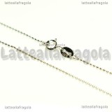 Collana in Argento 925 maglia a pallini 1mm 45cm