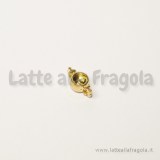 Connettore in metallo Gold Plated con strass 11x6mm