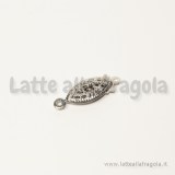 Chiusura filigranata n metallo argentato 20x7mm