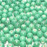 5 Perle in Ceramica Verde Mare 6mm