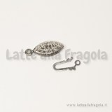 Chiusura filigranata n metallo argentato 20x7mm
