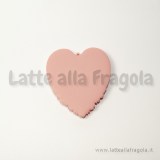Ciondolo Cuore 50x45mm in resina rosa antico decorazioni in rilievo