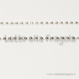1 Metro di Catena a pallini in metallo Silver Plated 2mm