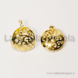 Ciondolo apribile filigranato gold plated tondo 18mm
