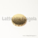 Base tonda merlettata in metallo dorato per cabochon 20mm