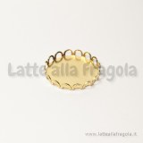 Base tonda merlettata in metallo dorato per cabochon 20mm