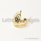 Ciondolo apribile filigranato gold plated tondo 18mm