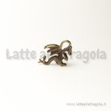 Charm 3D Drago in metallo color bronzo 21x14mm