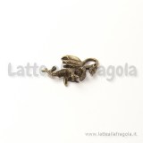 Charm 3D Drago in metallo color bronzo 21x14mm