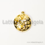Ciondolo apribile filigranato gold plated tondo 18mm