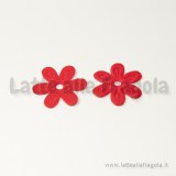 5 fiorellini in poliestere rosso 14mm