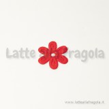 5 fiorellini in poliestere rosso 14mm