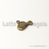 Charm Pesciolino double-face in metallo color bronzo 17x14mm