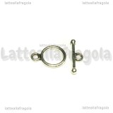 Chiusura Composta in metallo argentato 14x10mm e 16mm