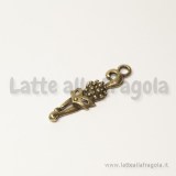 Charm gatto in metallo color bronzo 28x9mm